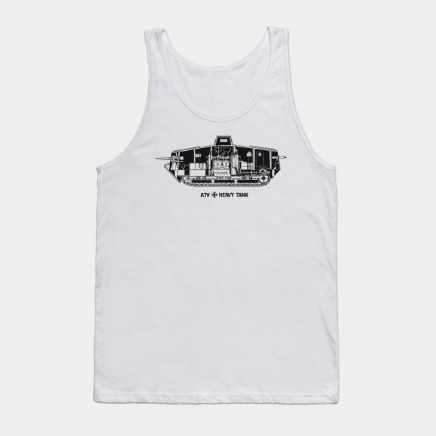 A7V Heavy Tank - WW1 Tank Top by Distant War